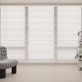 Modern Venetian Blinds Curtain Sculpture Dream Curtain Vertical Curtain Single Leisure Chair Jewelry Ornaments Shangri-La Curtain 3d model