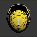 Ferrari Themed Weapon Helmet with Charles Leclerc Logo and Red Visor