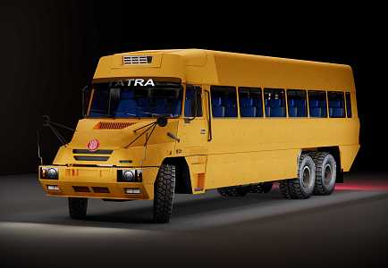 Modern school bus too drag modified school bus 3d model