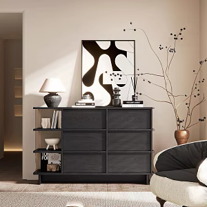 Modern Middle Ancient Style Entrance Side Cabinet Bucket Cabinet Decorations Ornaments Dried Flower Leisure Chair Decorative Painting 3d model