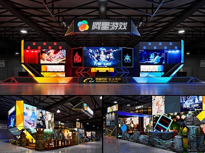 Modern Booth Hand Tour Booth Design Game E-sports Booth Game Booth Technology Booth Chinajoy Booth Double-layer Booth 3d model