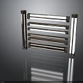 Modern Metal Furniture With Horizontal Bars And Side LED Lighting For Indoor Use