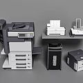 printer copier fax machine shredder 3d model