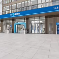 Modern Bright Spacious Bank Lobby With Comfortable Waiting Seats For Great Customer Service Experience