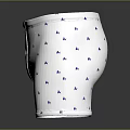 Men's White Boxer Briefs With Blue Small Patterns And Waistband Label