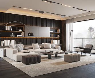 Modern Minotti living room 3d model