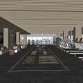 Modern Gym Interior With Treadmills Spacious Space Wooden Elements And Large Windows