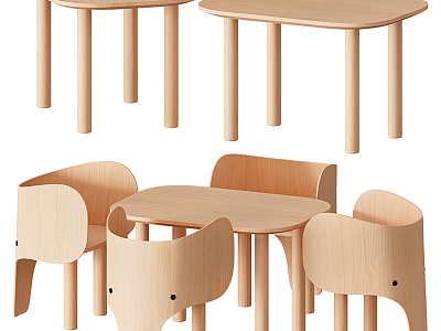 Modern Children's Table and Chair Children's Elephant Table and Chair model