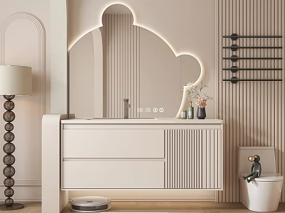 Modern TV Stand With Drawers LED Lighting And Decorative Design 3d model