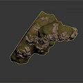 Natural Rock Formation With Moss Covered Surface And Textured Details