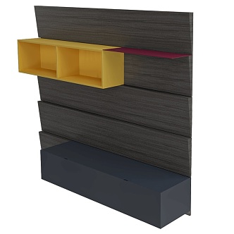 flag wood wall partition 18 3d model