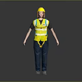 Worker European worker mechanic builder repairman miner digger figure 3d model