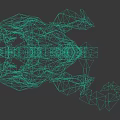 Detailed Green Textured Sci Fi Fantasy Weapon 3D Model Featuring Blade And Accents