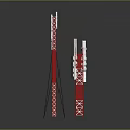 Red And White Communication Tower Structures With Steel Frames And Antenna Equipment