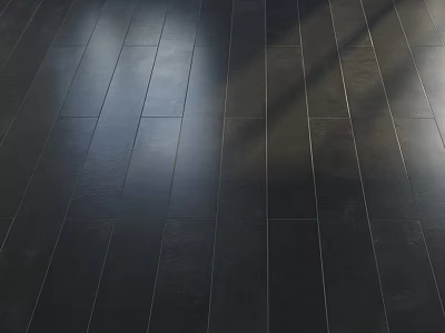 Dark Wooden Floor With Natural Grain Smooth Shiny Surface And Light Shadows 3d model