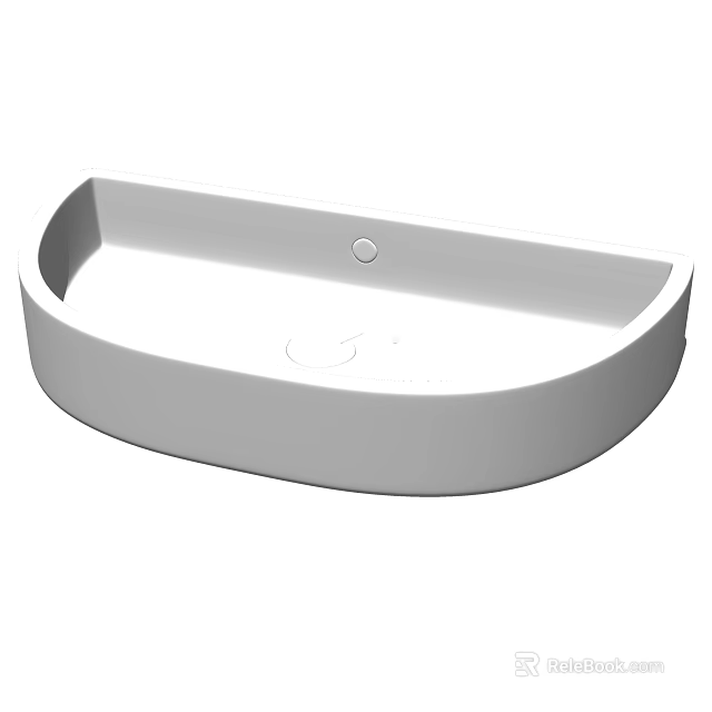 Modern White Oval Ceramic Washbasin With Sleek Surface And Above Counter Design 3d model 