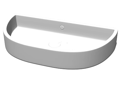 Modern White Oval Ceramic Washbasin With Sleek Surface And Above Counter Design 3d model