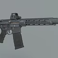 Modern Tactical Rifle With Scope Picatinny Rail Detachable Magazine And Ergonomic Grip