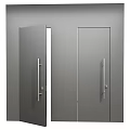 Modern Swing Door Design With Metal Handle And Secure Lock Mechanism 3d model