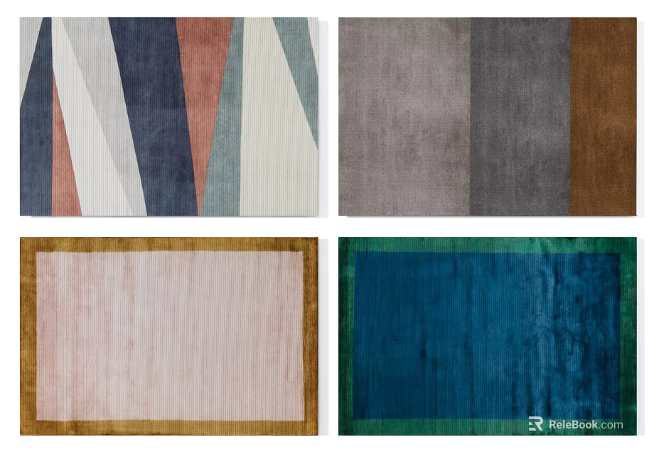 Modern Square Rugs With Geometric Patterns And Soft Fabric For Home Decor 3d model