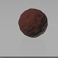 Handmade Red Wooden Decorative Sphere With Geometric Polyhedral Design And Smooth Surface