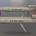 U.S. Air Force Military Missiles 3D Model With Red Suspension Straps