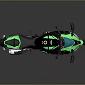 Sleek Green And Black Sport Motorcycle With Modern Streamlined Design And Windshield