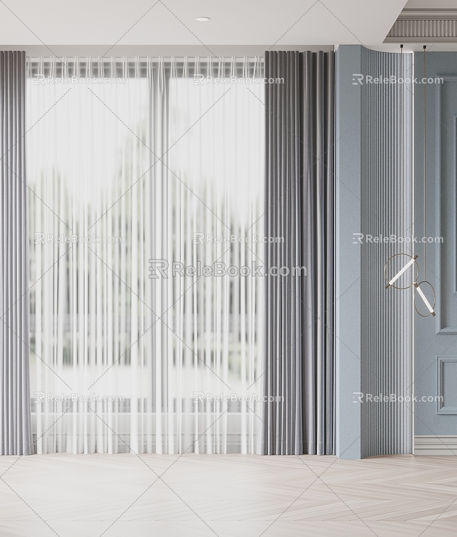 Curtain Fabric Curtain Curtain 3d model