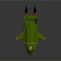 Green Space Shuttle Model With Yellow Stripes Red Rocket Boosters And Front Logo
