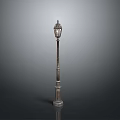 Classical Street Lamp Design With Ornate Pole And Vintage Light Shade