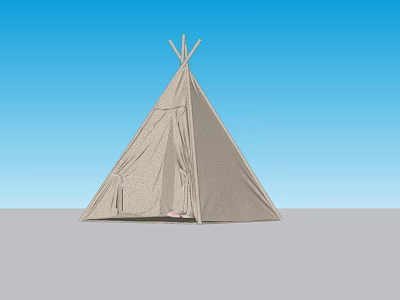 Garden Tepee Decorative Structure With Canvas Fabric For Outdoor Spaces 3d model