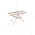 Foldable Orange And White Metal Clothes Drying Rack With Multiple Bars 3d model