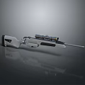 Modern Sniper Rifle With White Body Black Components And Optical Scope 3d model