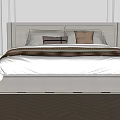 Modern Bedroom Interior With Double Bed Soft Bedding Pillows Nightstands And Decorative Items 3d model