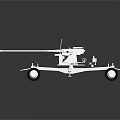 Detailed White Towed Artillery Weapon Model With Carriage And Wheels