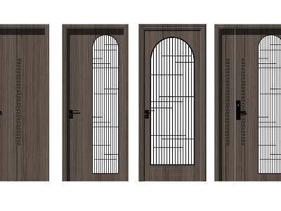 New Chinese style security door entrance door glass door combination model