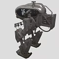 Gray Mechanical Robot Number 16 Featuring Industrial Structure With Multiple Arms And Legs 3d model