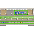 Aerial View Planning of Industrial Factory Facility With Production Lines And Equipment Layout
