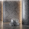 Gray Speckled Texture Cylindrical Components With Semi Circular Spherical Shapes And Light Effects