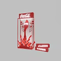 Coca-Cola Themed Photo Spot With Red Design And Beverage Splash Elements 3d model