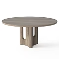 Round Wooden Dining Tables with Unique Leg Designs in Light and Dark Wood Tones