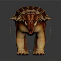 Realistic Ankylosaurus Dinosaur Model With Detailed Armored Body And Spiked Back