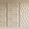 Decorative White Wall Panels With Three Different Textured Patterns For Interior Design
