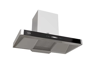 Modern Kitchen Range Hood With Stainless Steel Body And Control Panel 3d model