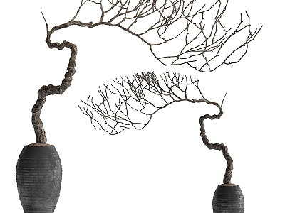 Air-dried branch ornaments model