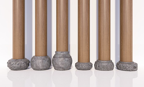 Chinese-style Pillar Foundation Stone Pillar Cornerstone 3d model