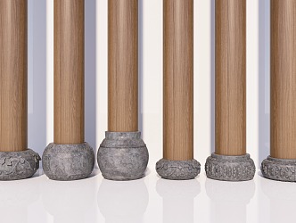 Chinese-style Pillar Foundation Stone Pillar Cornerstone 3d model