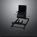 Black Leg Press Fitness Machine With Metal Frame And Green Accents