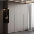 Modern Sleek Wardrobe With Smooth Panels And Integrated Lighting Storage Area 3d model