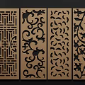 Wooden Room Dividers With Various Decorative Carved Patterns For Interior Design